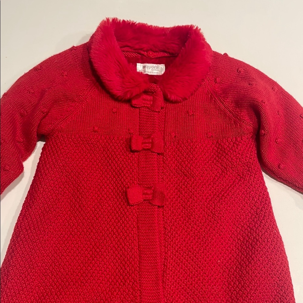 Newborn Red Knit coat